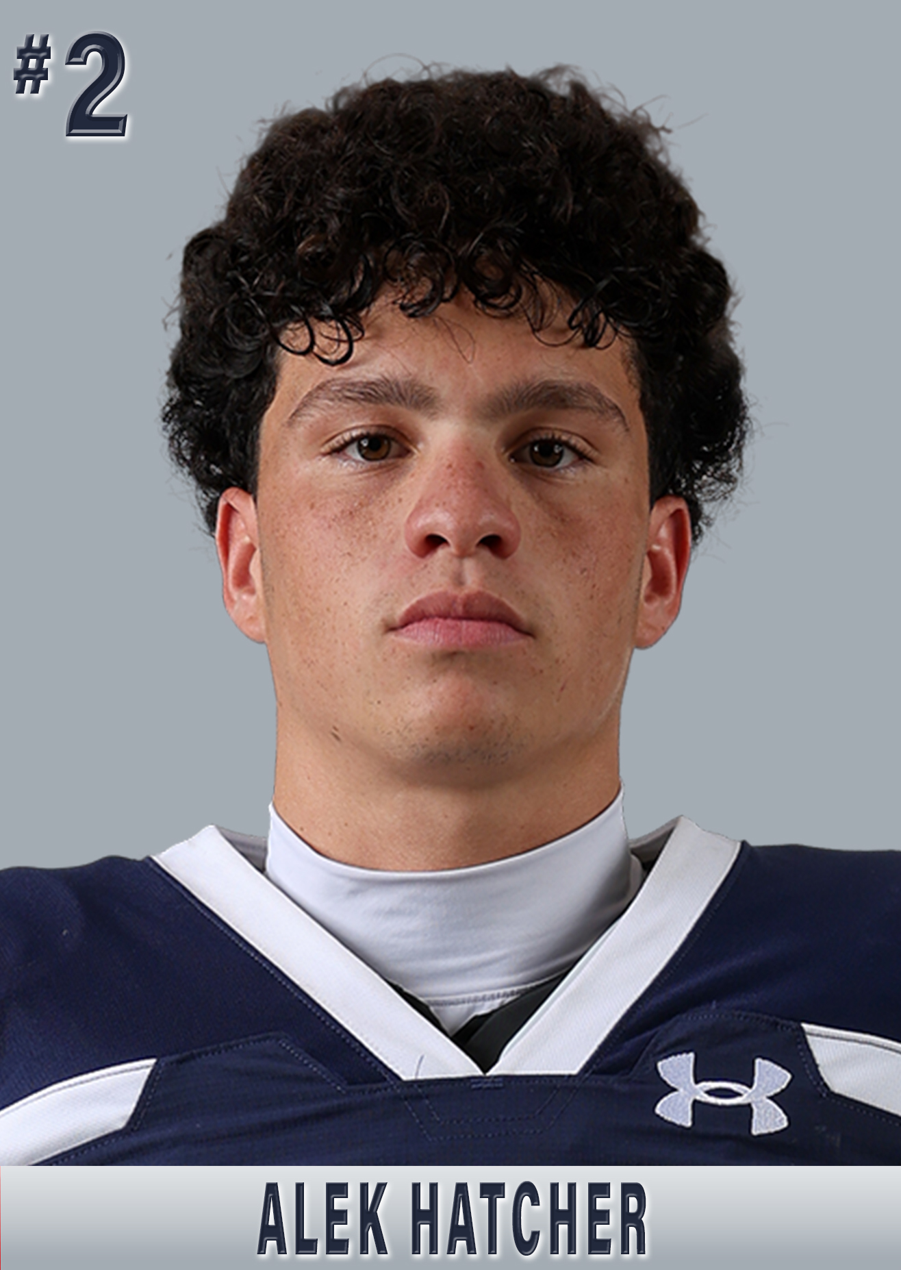 Alek Hatcher in the school varsity roster photograph