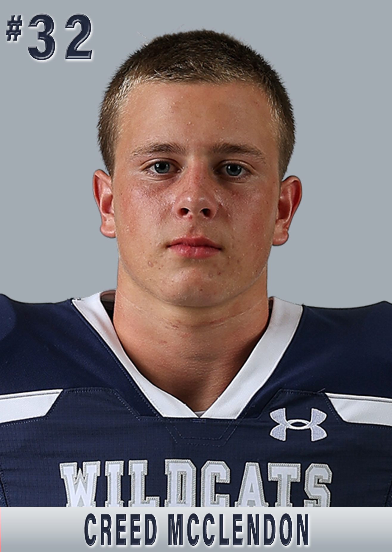 Creed McClendon in the school varsity roster photograph