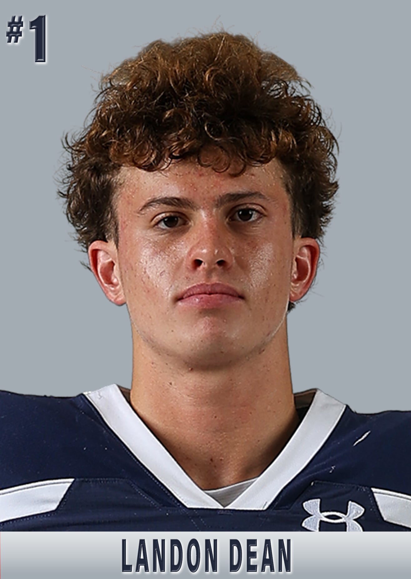 Landon Dean in the school varsity roster photograph